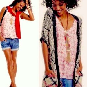 CAbi Coral Leopard Tank Top With Adjustable Straps. Size XS